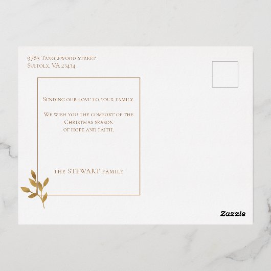 Elegant Gold Hope Calligraphy Script on Black Folie Feestdagen Briefkaart (Achterkant)