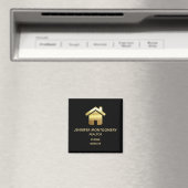 Elegant Gold House Symbol Real Estate Business Magneet (Insitu (Vaatwasser))