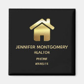 Elegant Gold House Symbol Real Estate Business Magneet (Voorkant)