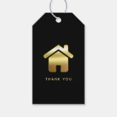 Elegant Gold House Symbol Real Estate Dank u wel Cadeaulabel (Voorkant)