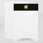 Elegant Gold House Symbol Real Estate Design (Voorkant / Achterkant)