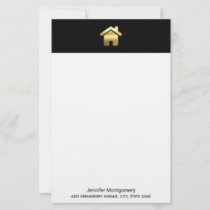 Elegant Gold House Symbol Real Estate Design