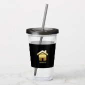 Elegant Gold House Symbol Real Estate Design Acryl Drinkbeker (Achterkant)