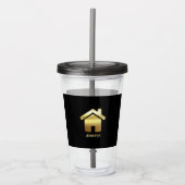 Elegant Gold House Symbol Real Estate Design Acryl Drinkbeker (Voorkant)