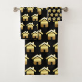 Elegant Gold House Symbol Real Estate Design Bad Handdoek (Insitu)