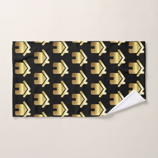 Elegant Gold House Symbol Real Estate Design Bad Handdoek (Handdoek)