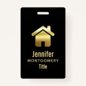 Elegant Gold House Symbol Real Estate Design Badge (Voorkant)
