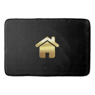 Elegant Gold House Symbol Real Estate Design Badmat