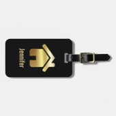 Elegant Gold House Symbol Real Estate Design Bagagelabel (Voorkant horizontaal)
