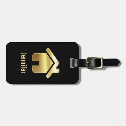 Elegant Gold House Symbol Real Estate Design Bagagelabel (Voorkant horizontaal)