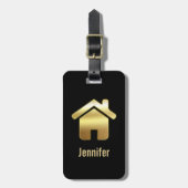 Elegant Gold House Symbol Real Estate Design Bagagelabel (Voorkant verticaal)