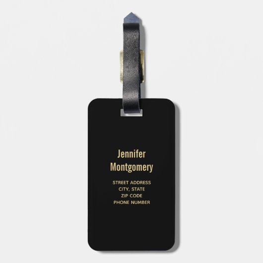 Elegant Gold House Symbol Real Estate Design Bagagelabel (Achterkant verticaal)