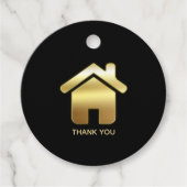 Elegant Gold House Symbol Real Estate Design Bedankjes Labels (Voorkant)