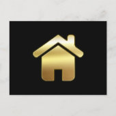 Elegant Gold House Symbol Real Estate Design Briefkaart (Voorkant)