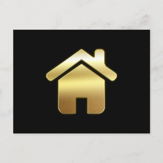Elegant Gold House Symbol Real Estate Design Briefkaart (Voorkant)