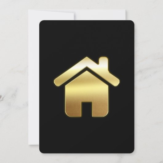 Elegant Gold House Symbol Real Estate Design Feestdagenkaart (Voorkant)