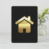 Elegant Gold House Symbol Real Estate Design Feestdagenkaart (Staand voorkant)