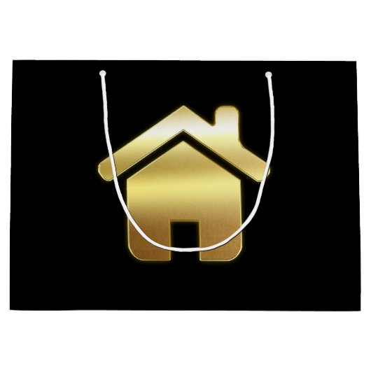 Elegant Gold House Symbol Real Estate Design Groot Cadeauzakje (Voorkant)