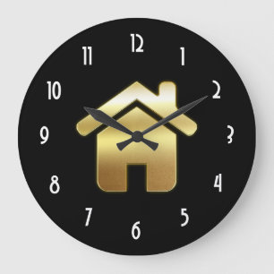 Elegant Gold House Symbol Real Estate Design Grote Klok