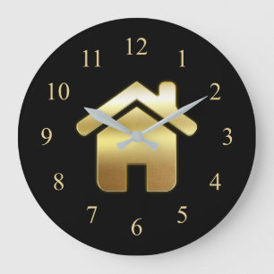 Elegant Gold House Symbol Real Estate Design Grote Klok