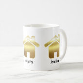 Elegant Gold House Symbol Real Estate Design Koffiemok (Voorkant rechts)