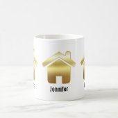 Elegant Gold House Symbol Real Estate Design Koffiemok (Center)
