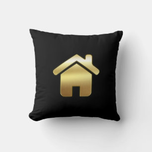 Elegant Gold House Symbol Real Estate Design Kussen