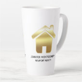 Elegant Gold House Symbol Real Estate Design Latte Mok (Rechterhoek)