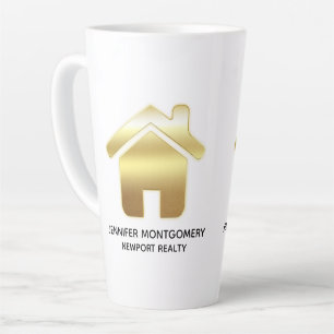 Elegant Gold House Symbol Real Estate Design Latte Mok