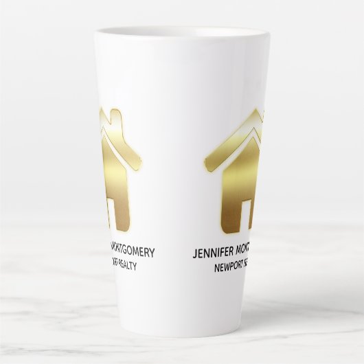 Elegant Gold House Symbol Real Estate Design Latte Mok (Voorkant)