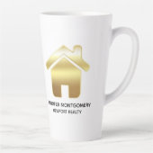 Elegant Gold House Symbol Real Estate Design Latte Mok (Rechts)