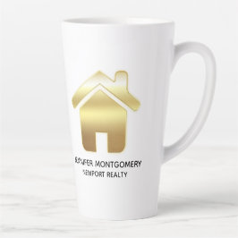 Elegant Gold House Symbol Real Estate Design Latte Mok