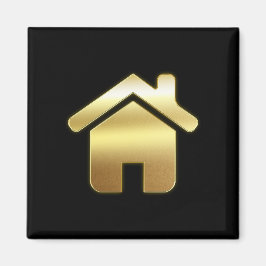 Elegant Gold House Symbol Real Estate Design Magneet