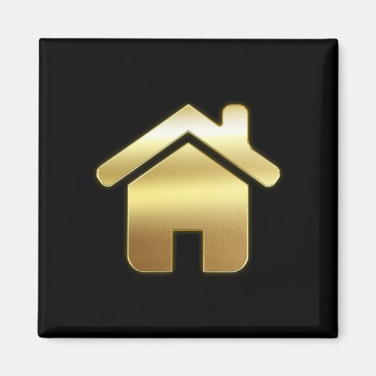 Elegant Gold House Symbol Real Estate Design Magneet (Voorkant)