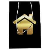 Elegant Gold House Symbol Real Estate Design Medium Cadeauzakje (Voorkant)