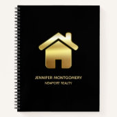 Elegant Gold House Symbol Real Estate Design Notitieboek (Voorkant)