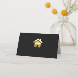 Elegant Gold House Symbol Real Estate Design Plaatskaartje