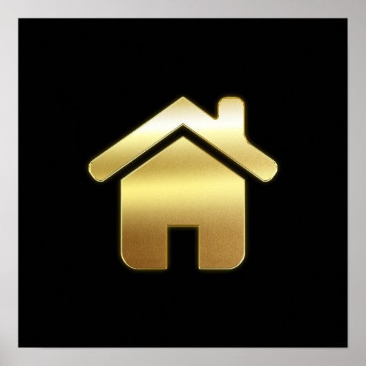 Elegant Gold House Symbol Real Estate Design Poster (Voorkant)