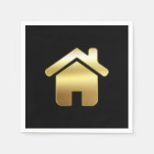 Elegant Gold House Symbol Real Estate Design Servet (Voorkant)