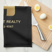 Elegant Gold House Symbol Real Estate Design Theedoek (Quarter Fold)