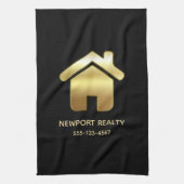 Elegant Gold House Symbol Real Estate Design Theedoek (Verticaal)