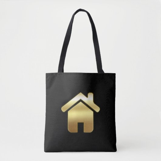 Elegant Gold House Symbol Real Estate Design Tote Bag (Voorkant)