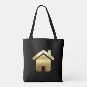 Elegant Gold House Symbol Real Estate Design Tote Bag (Achterkant)