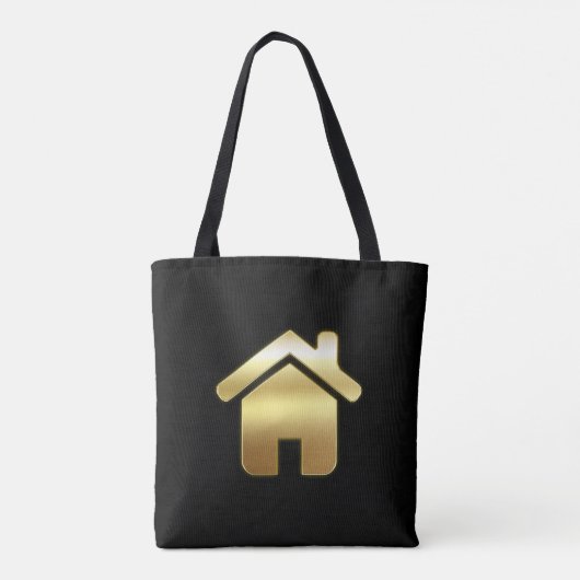Elegant Gold House Symbol Real Estate Design Tote Bag (Achterkant)