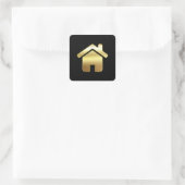 Elegant Gold House Symbol Real Estate Design Vierkante Sticker (Tas)