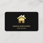 Elegant Gold House Symbol Real Estate Design Visitekaartje (Voorkant)