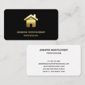 Elegant Gold House Symbol Real Estate Design Visitekaartje (Voorkant / Achterkant)