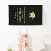 Elegant Gold House Symbol Real Estate Open House Spandoek (Insitu)