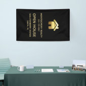 Elegant Gold House Symbol Real Estate Open House Spandoek (Beurs)