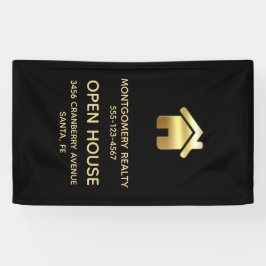 Elegant Gold House Symbol Real Estate Open House Spandoek